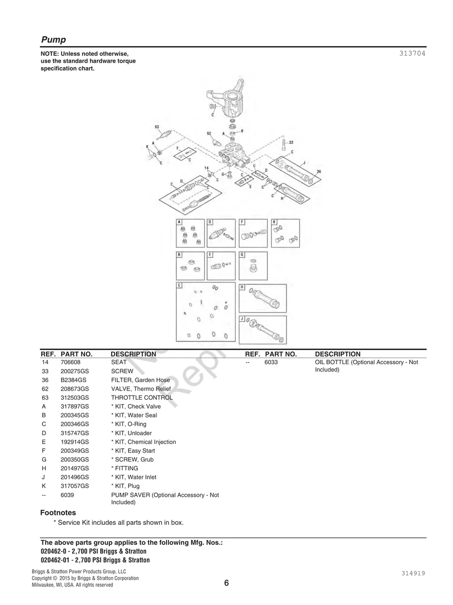 BRIGGS AND STRATTON, 020462-0, IPL.6
